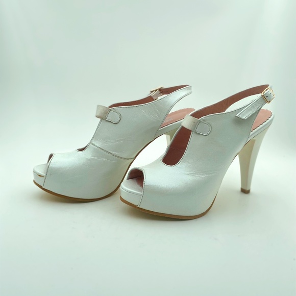 HANDMADE LEATHER WOMAN PLATFORM HEELS - Picture 1 of 12